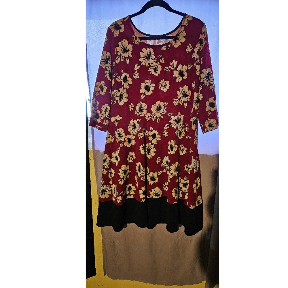 Gilli - Dark red floral dress size 2x